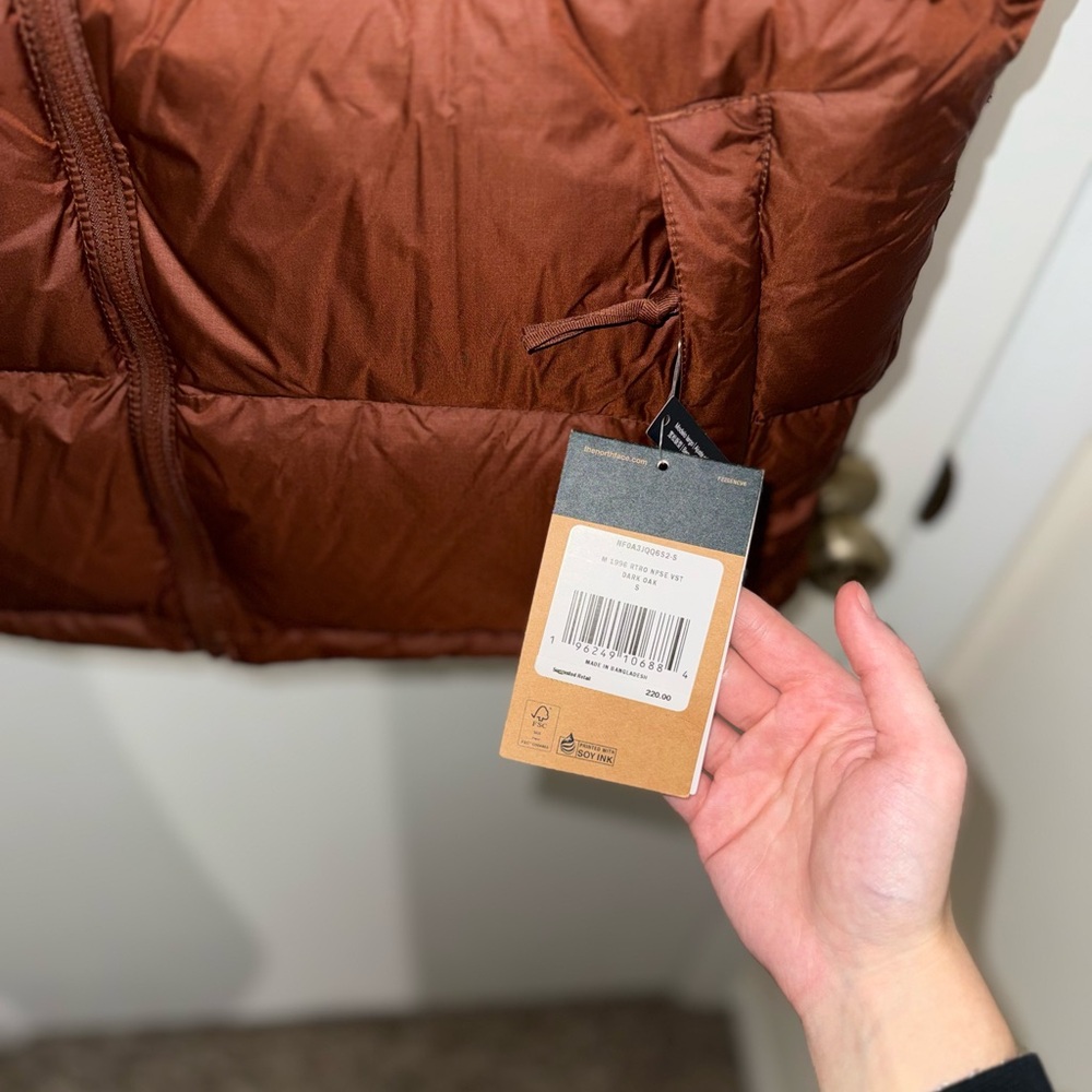 The North Face 1996 Retro Puffer Vest - Dark Oak - Size S - Picture 6 of 9